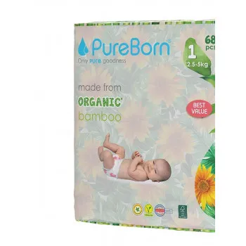 PureBorn pelene 1 (2,5-5kg), 68kom