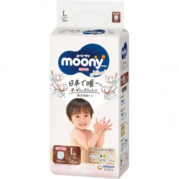 Moony gaćice Natural L (9-14kg), 36kom