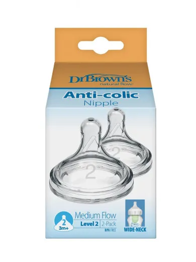 Dr Browns OPTIONS+ silikonskacucla wide neck, vel.2 (3m+)
