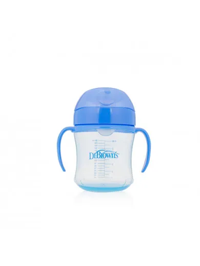 Dr Browns trening čaša 180ml sa mekanim jezičkom,plava