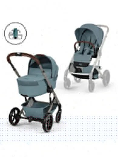 Cybex duo sistem Balios Fold Cot Taupe Stormy Blue