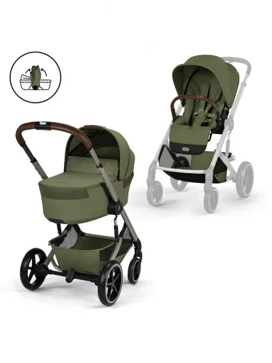 Cybex duo sistem Balios Fold Cot Taupe Moss Green