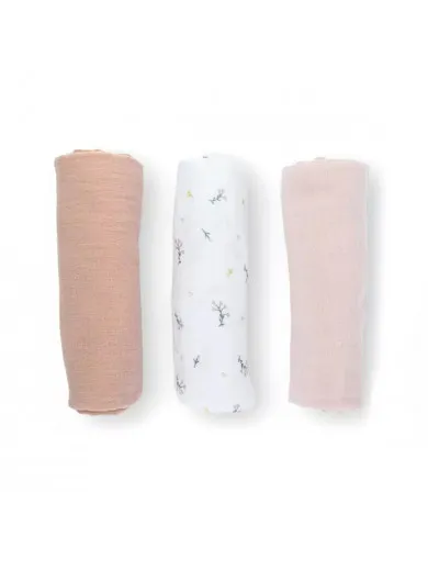 Doomoo muslin pelene Flower pink 3/1
