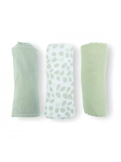 Doomoo muslin pelene mini Leaves green 3/1