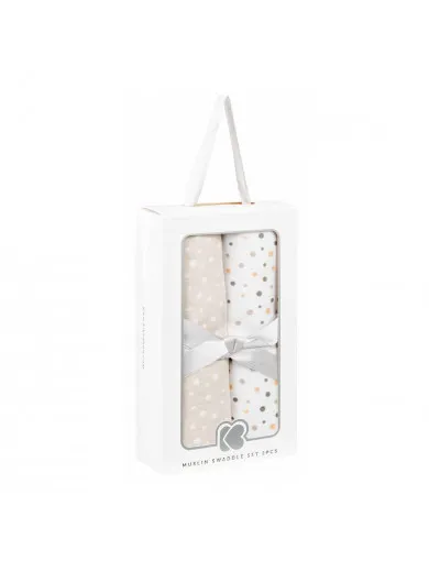 Kikka Boo pelene muslin Dots Beige 80x80, 2/1