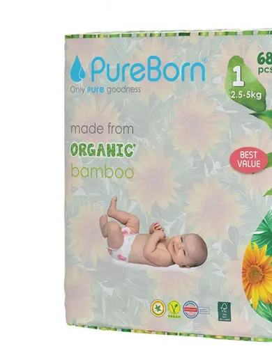 PureBorn pelene 1 (2,5-5kg), 68kom