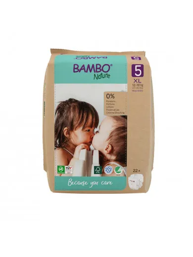 Bambo Nature pelene papirno pakovanje 5 (12-18kg), 22kom