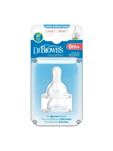 Dr Browns silikonska cucla 0+ 2/1