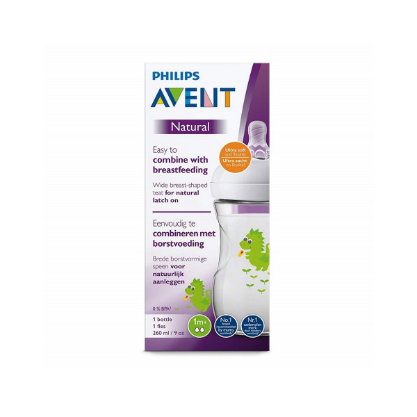 Avent flašica natural Dragon 1m+,260ml