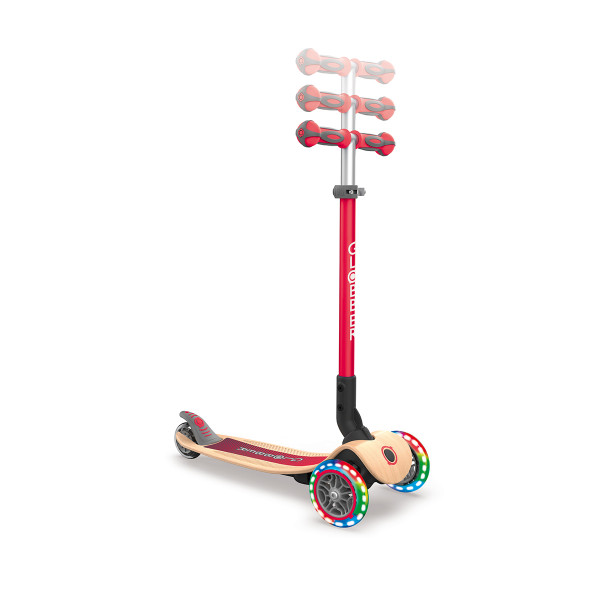 Globber Primo drveni trotinetsa sklapanjem i svetlima