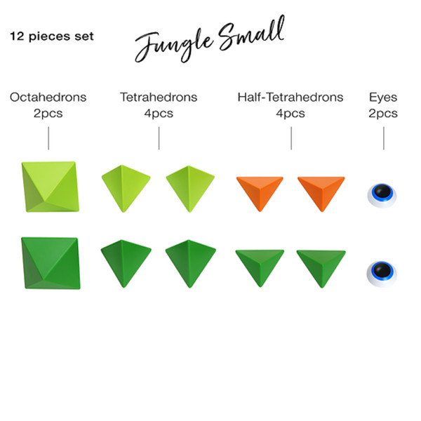 Trido magnetne 3D kocke, Jungle Small