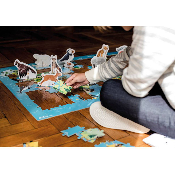 Janod edukativna slagalica-ugrožene životinje, 200 kom