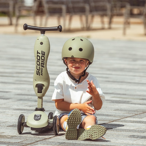Scoot and Ride kaciga Olive, S-M