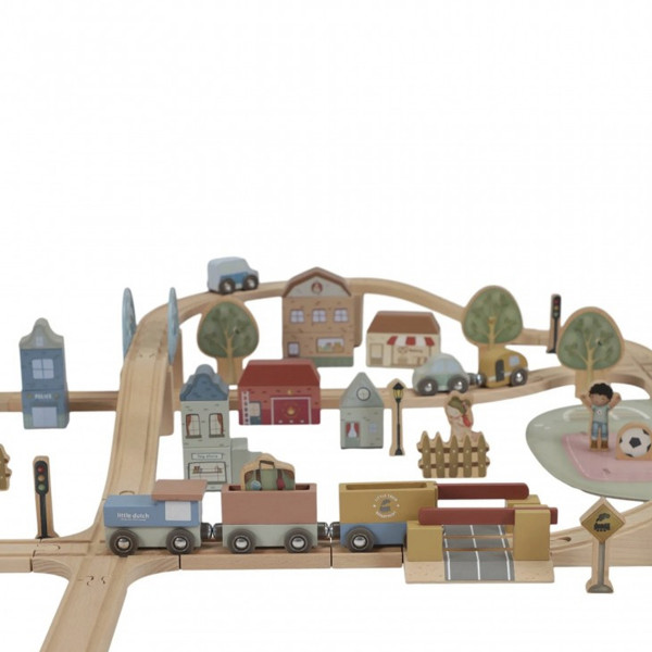 Little Dutch drvena pruga sa vozom i dodacima XL