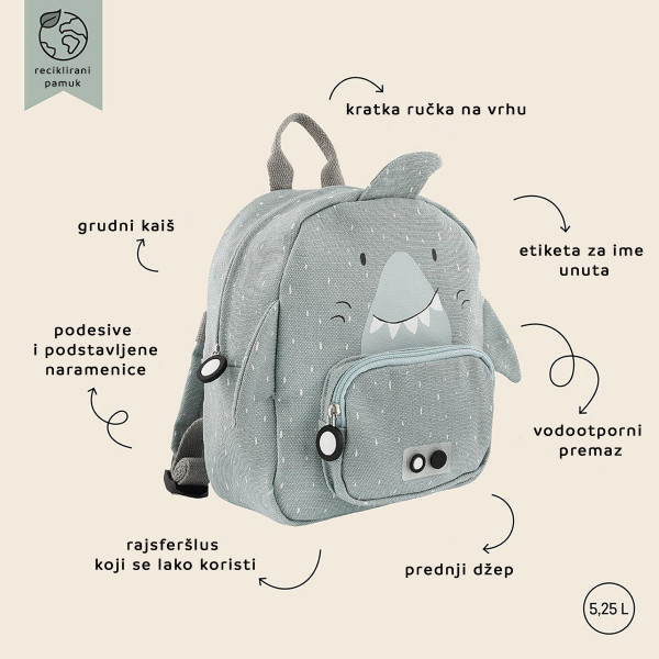 Trixe ranac Ajkula 21x10x25cm