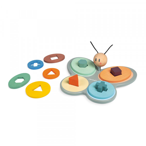 Janod slagalica za umetanje geometrijskih oblika Leptir