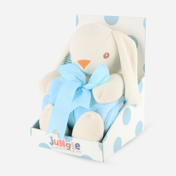 Jungle poklon set ćebe i igračka plavi zeka