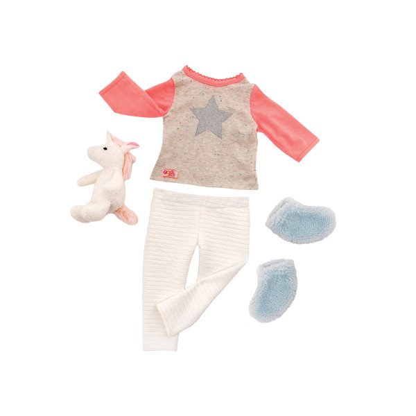 Our Generation odeća za lutku-Pidžama jednorog