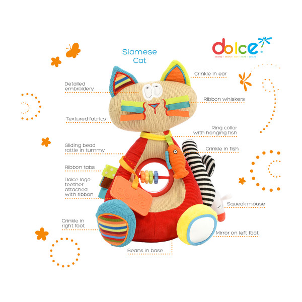 Dolce edukativna igračka - Sijamska maca 28cm