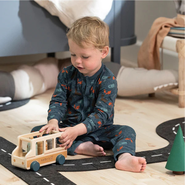 Sebra drveni autobus, 11x20x10cm