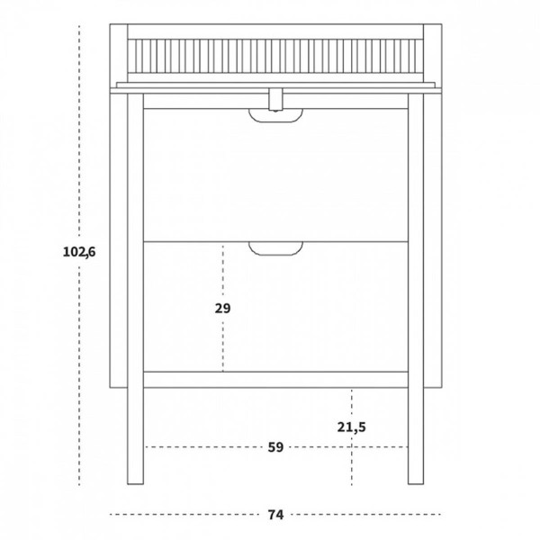 Sebra komoda, 88.4x50cm