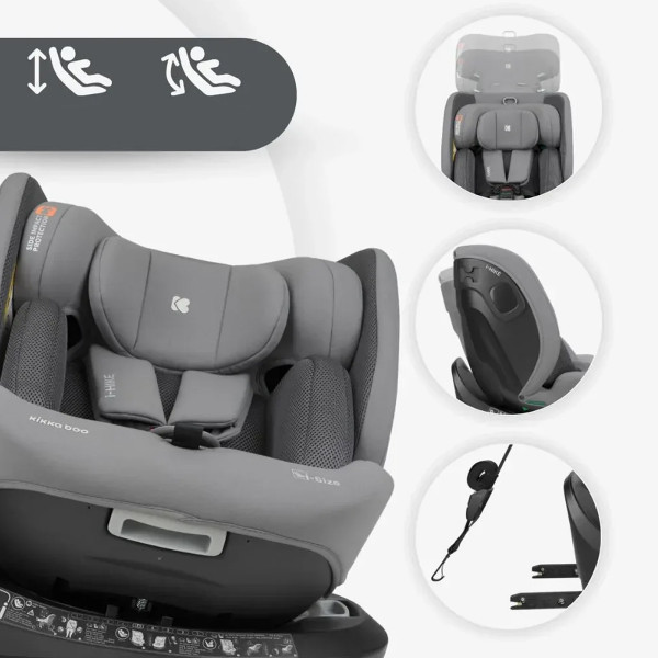 Kikka Boo auto sedište i-Hike premium Light Grey