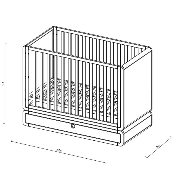 Sol Baby krevetac Nevena, jasen 141,5x84x90,5