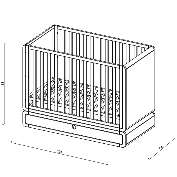Sol Baby krevetac Nevena, hrast 141,5x84x90,5