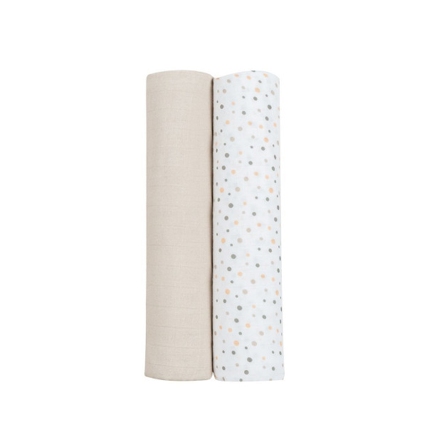 Kikka Boo pelene muslin Dots Beige 80x80, 2/1