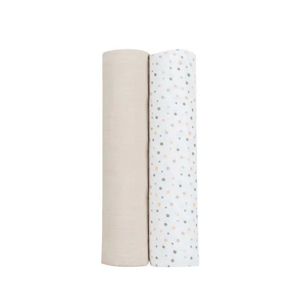 Kikka Boo pelene muslin Dots Beige 80x80, 2/1