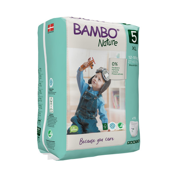 Bambo Nature Eco-friendly pelene gaćice 5 (12-18kg), 19kom